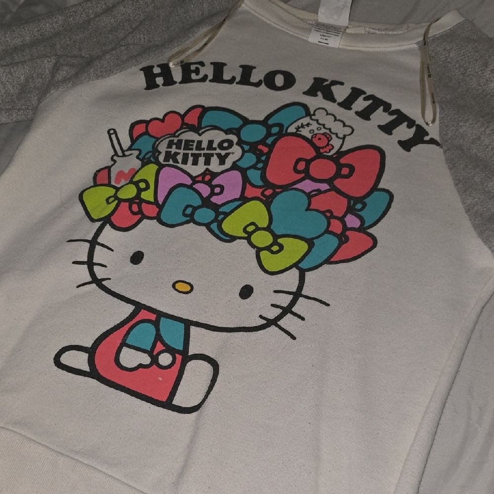 Sanrio Hello Kitty Sweatshirt - Cream with Colorful Bows